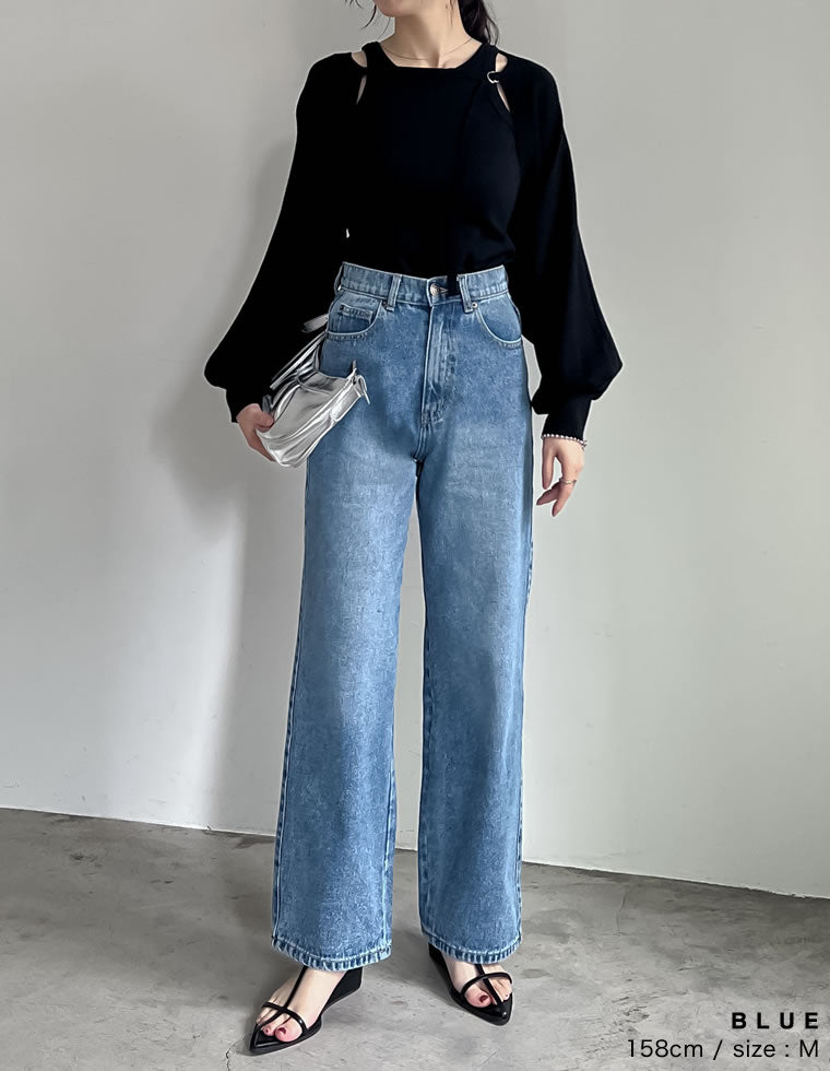 コットンデニムバギーパンツ - パンツ通販 | 人気レディース