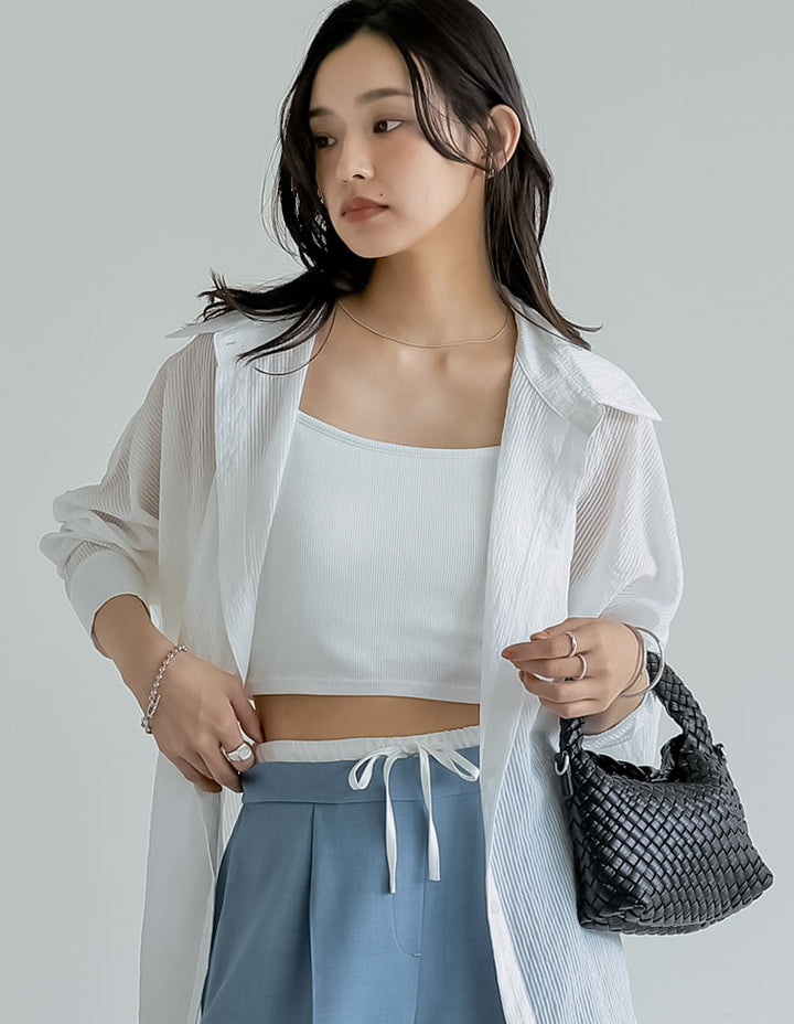 【TIME SALE 30%OFF ¥2,498⇒¥1,748】[2025 SUMMER COLLECTION]ショート丈カップ付きキャミソール[返品交換不可][mb] アンダーウェア 人気レディースファッション通販 リエディ