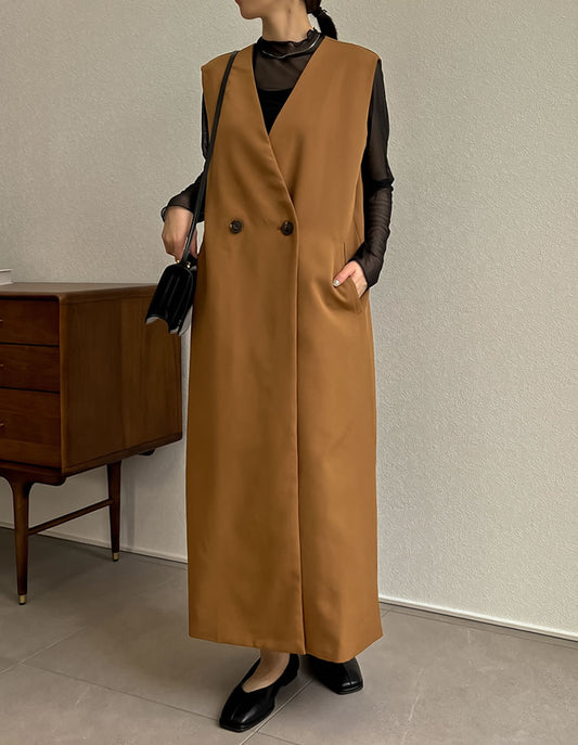 カットツイルノースリーブワンピースジレジャケット ジャケット/アウター レディースファッション通販 リエディ