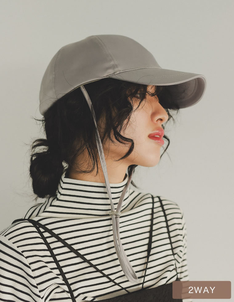 2WAYストラップ付きサテンキャップ - 帽子 | レディースファッション