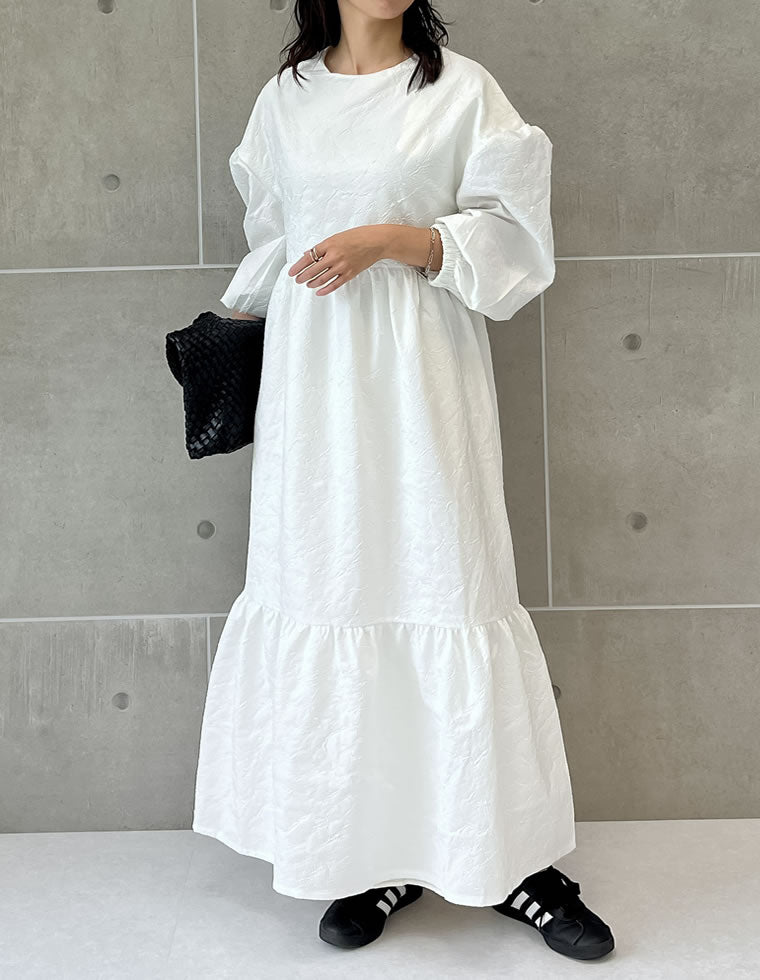 ふくれジャガードティアードワンピース - ワンピース通販 | 人気