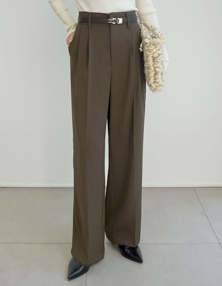 ダブルタックカラーワイドパンツ - パンツ通販 | 人気レディース