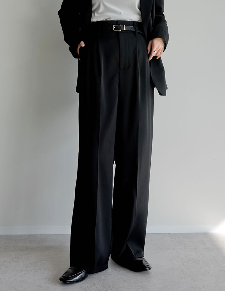 ダブルタックカラーワイドパンツ - パンツ通販 | 人気レディース