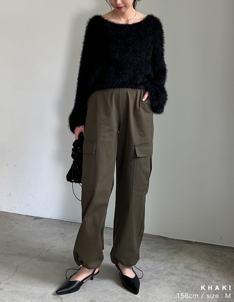 anndemeulemeester コットンツイルカーゴパンツ　24ss Rocky Monroe カーゴパンツ コットンツイルストレッチミリタリーワイド