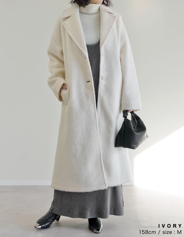 【アウターフェア！ポイント10%還元】【PRE ORDER 20%OFF対象】[2024-25 WINTER COLLECTION]ウールタッチシャギーチェスターロングコート ジャケット/アウター 人気レディースファッション通販 リエディ