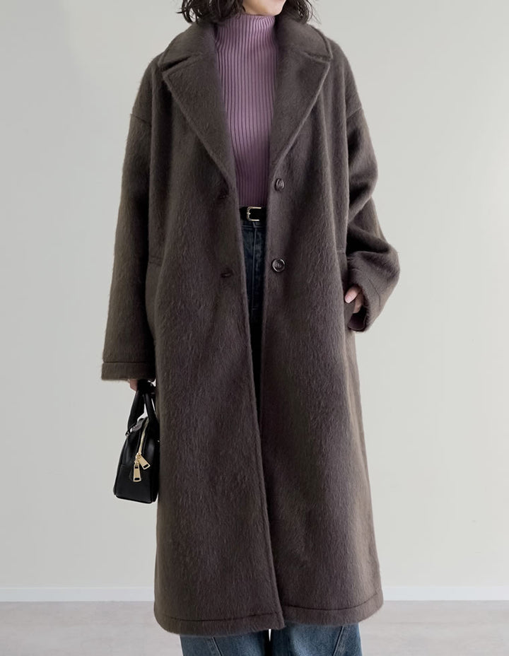 【アウターフェア！ポイント10%還元】【PRE ORDER 20%OFF対象】[2024-25 WINTER COLLECTION]ウールタッチシャギーチェスターロングコート ジャケット/アウター 人気レディースファッション通販 リエディ