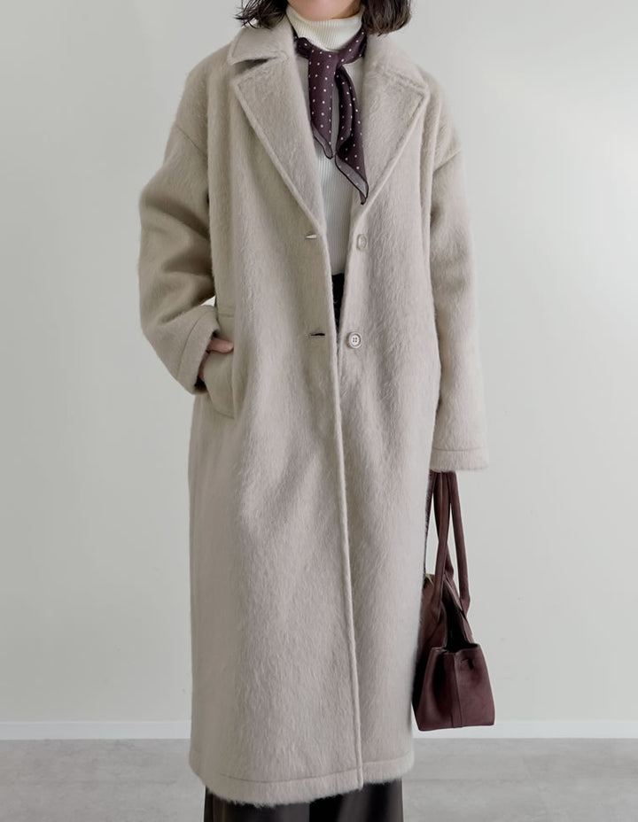 【アウターフェア！ポイント10%還元】【PRE ORDER 20%OFF対象】[2024-25 WINTER COLLECTION]ウールタッチシャギーチェスターロングコート ジャケット/アウター 人気レディースファッション通販 リエディ