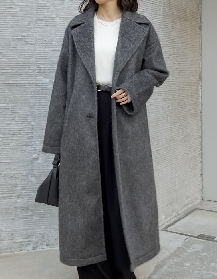 【TOBE CHIC】定価9万　ウールリバーロングコート　ファーティペット　40 TOBE CHIC】定価9万 ウールリバーロングコート ファーティペット 40