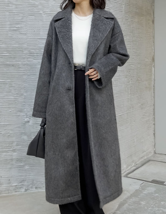 [2025 WINTER COLLECTION]ウールタッチシャギーチェスターロングコート