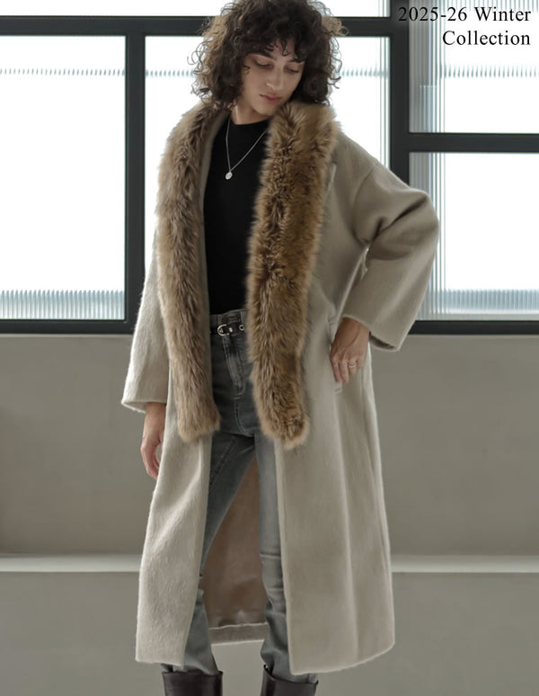 【PRE ORDER 20%OFF対象】≪アウター20%OFFフェア！クーポンコード：CA_20_OT1101≫[2024-25 WINTER COLLECTION]ウールタッチシャギーチェスターロングコート