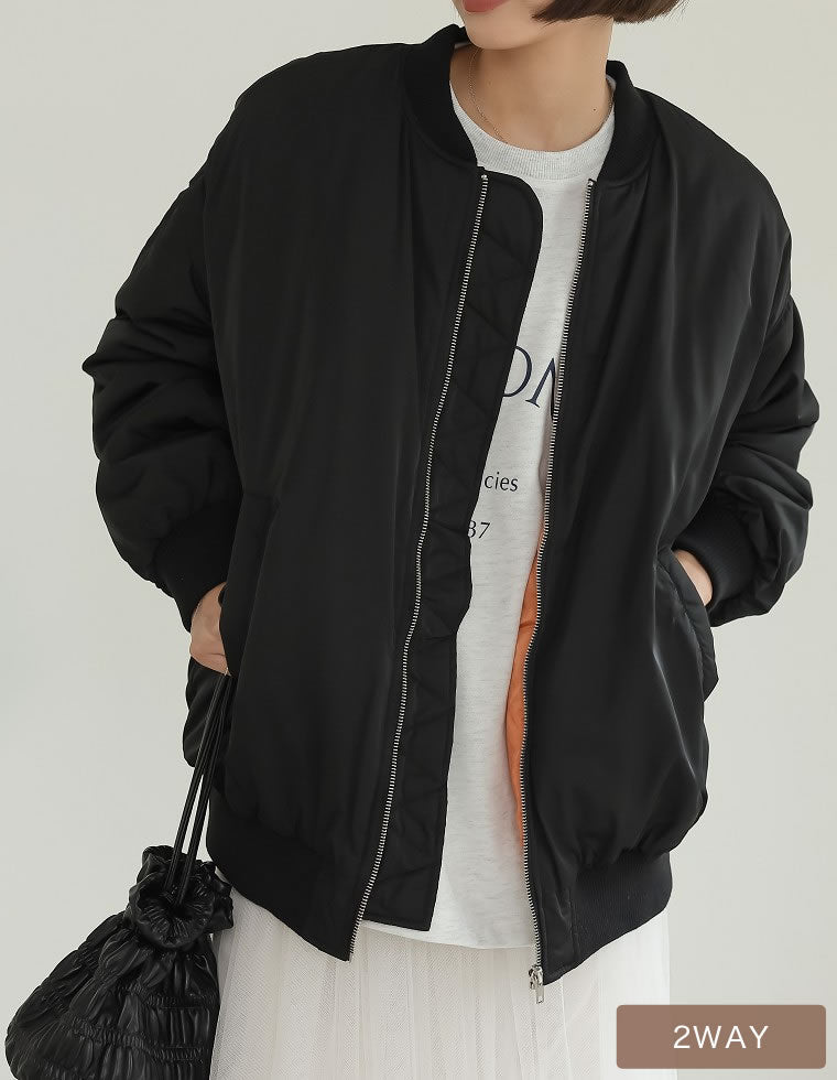 中綿入り袖取り外しMA-1 - ジャケット/アウター通販 | レディースファッション - Re:EDIT（リエディ）