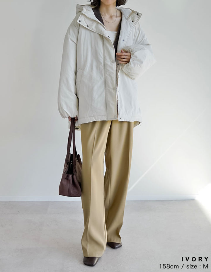 【アウターフェア！ポイント10%還元】[低身長サイズ有]中綿入りオーバーサイズモンスターパーカーコート ジャケット/アウター 人気レディースファッション通販 リエディ