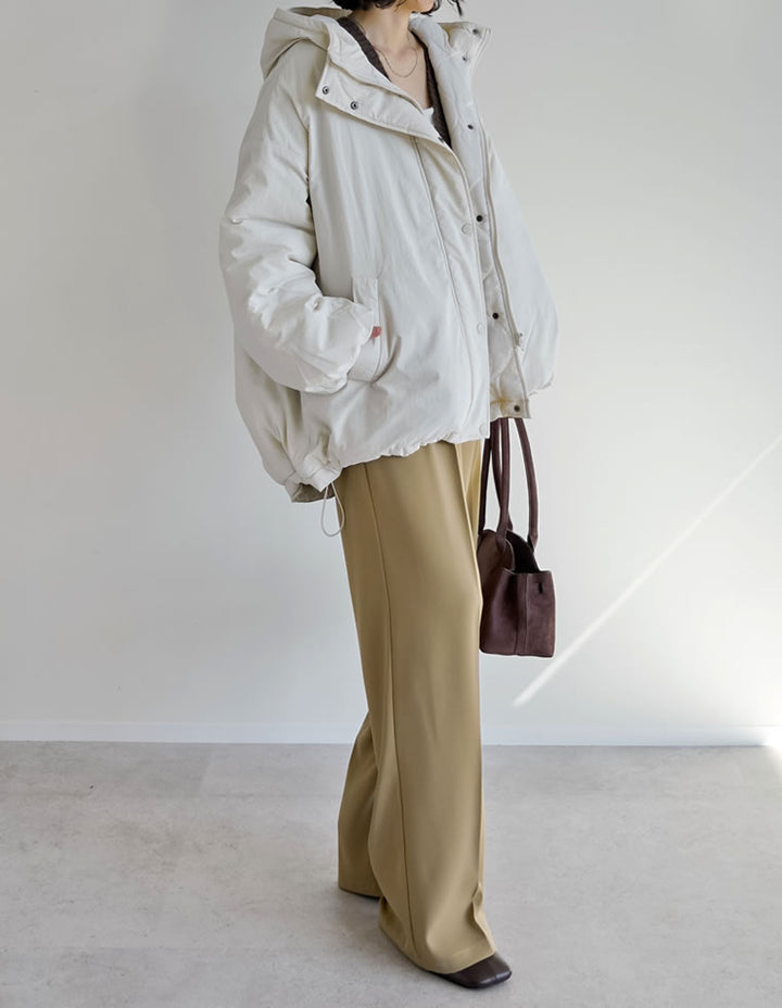 【アウターフェア！ポイント10%還元】[低身長サイズ有]中綿入りオーバーサイズモンスターパーカーコート ジャケット/アウター 人気レディースファッション通販 リエディ