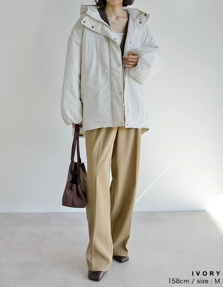 ナイロン中綿入りオーバーサイズモンスターパーカージャケット