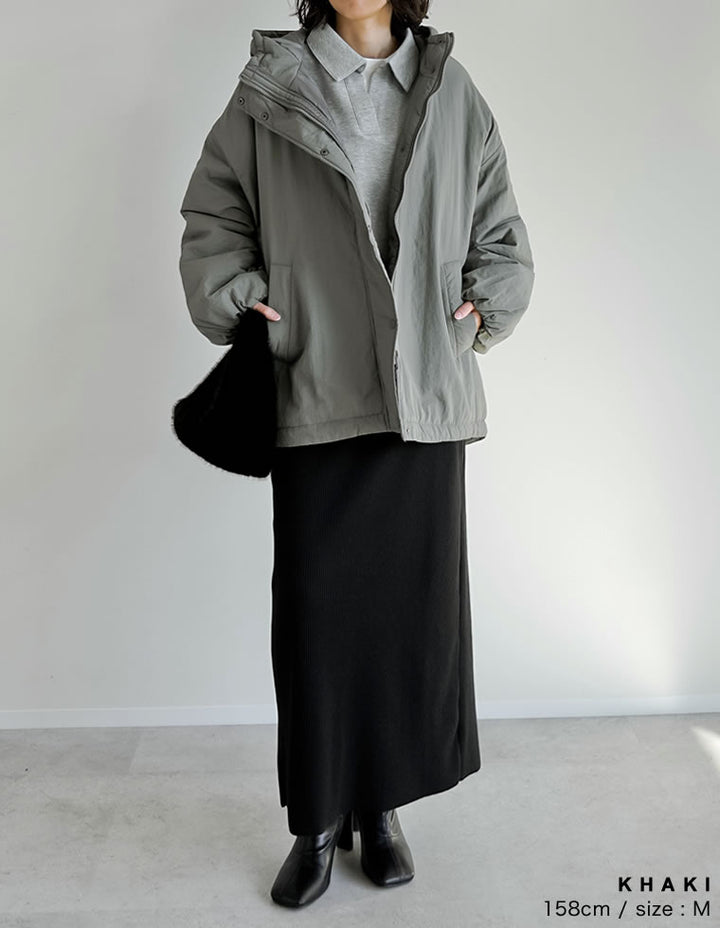 【アウターフェア！ポイント10%還元】[低身長サイズ有]中綿入りオーバーサイズモンスターパーカーコート ジャケット/アウター 人気レディースファッション通販 リエディ