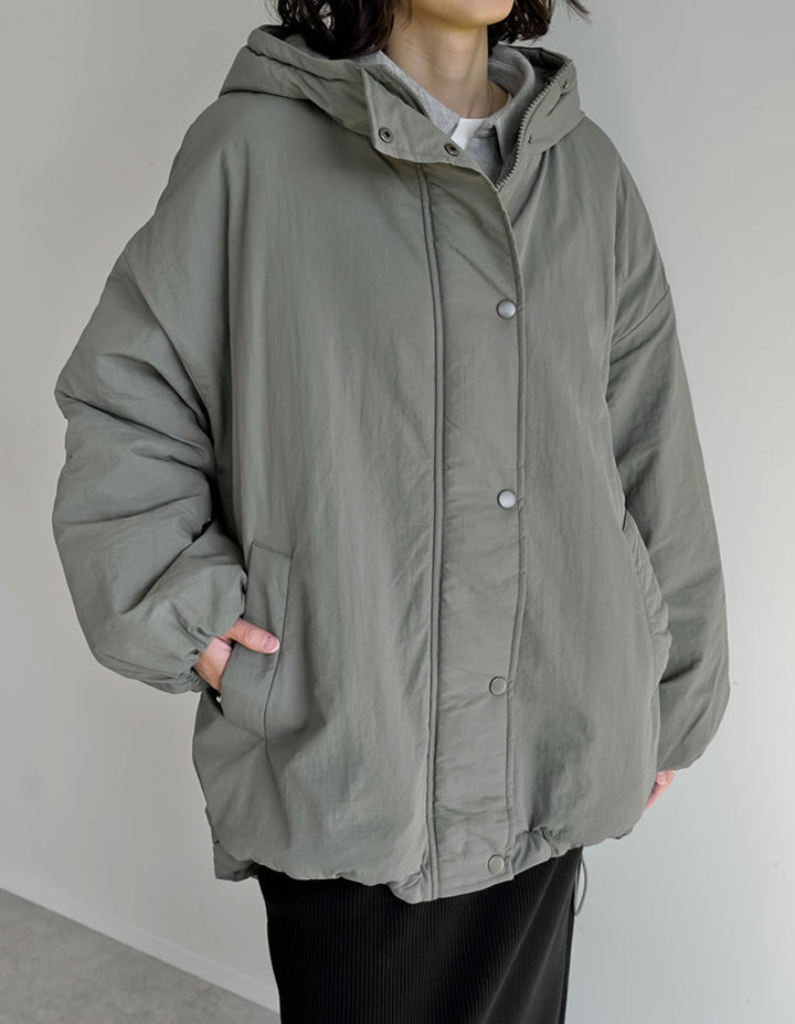 【アウターフェア！ポイント10%還元】[低身長サイズ有]中綿入りオーバーサイズモンスターパーカーコート ジャケット/アウター 人気レディースファッション通販 リエディ