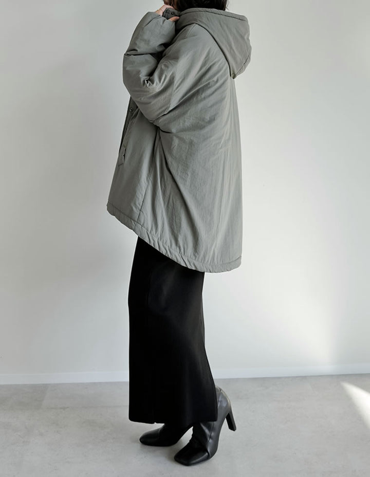 【アウターフェア！ポイント10%還元】[低身長サイズ有]中綿入りオーバーサイズモンスターパーカーコート ジャケット/アウター 人気レディースファッション通販 リエディ