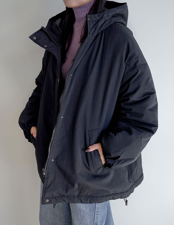 【アウターフェア！ポイント10%還元】[低身長サイズ有]中綿入りオーバーサイズモンスターパーカーコート ジャケット/アウター 人気レディースファッション通販 リエディ