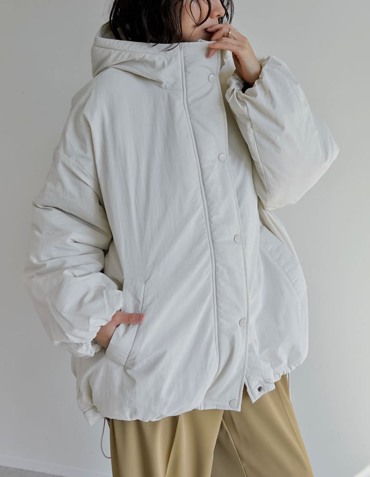 【アウターフェア！ポイント10%還元】[低身長サイズ有]中綿入りオーバーサイズモンスターパーカーコート ジャケット/アウター 人気レディースファッション通販 リエディ