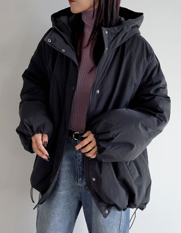 【アウターフェア！ポイント10%還元】[低身長サイズ有]中綿入りオーバーサイズモンスターパーカーコート ジャケット/アウター 人気レディースファッション通販 リエディ