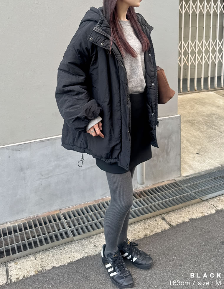 ナイロン中綿入りオーバーサイズモンスターパーカージャケット