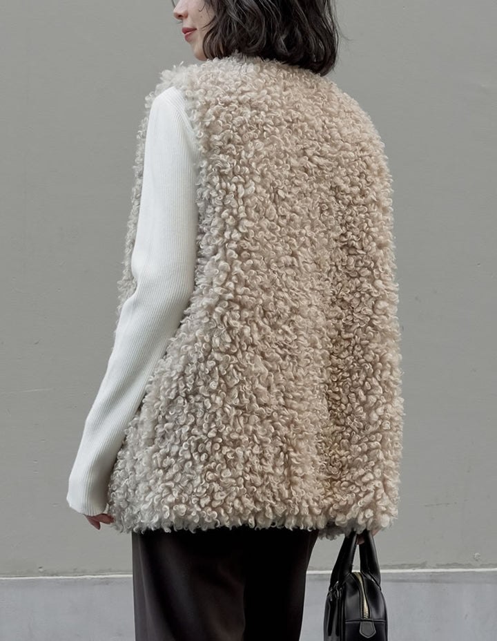 プードルフェイクファーミドルベスト ジャケット/アウター 人気レディースファッション通販 リエディ