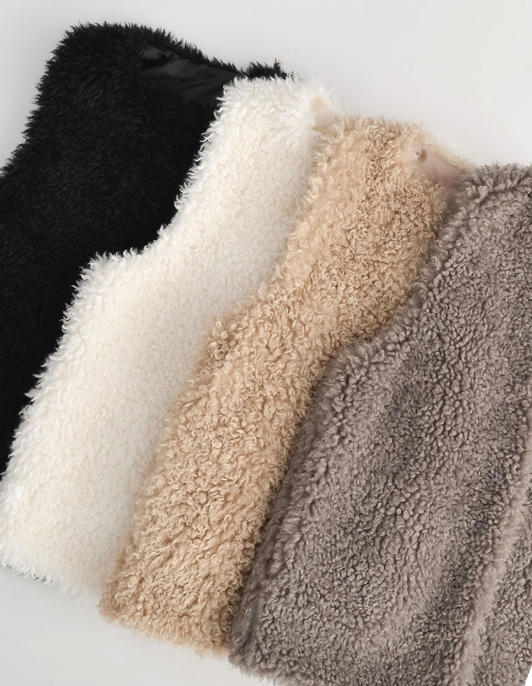 プードルフェイクファーミドルベスト - ジャケット/アウター通販