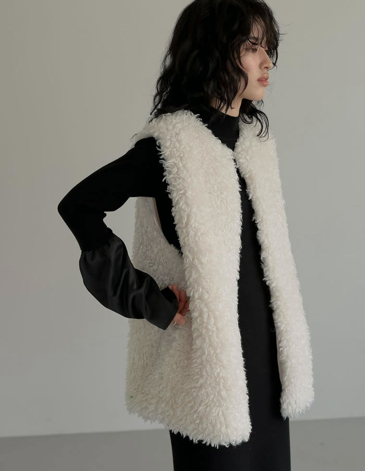 プードルフェイクファーミドルベスト ジャケット/アウター 人気レディースファッション通販 リエディ