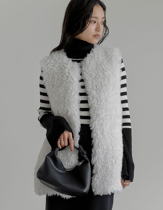 プードルフェイクファーミドルベスト ジャケット/アウター 人気レディースファッション通販 リエディ