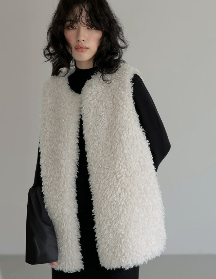 プードルフェイクファーミドルベスト ジャケット/アウター 人気レディースファッション通販 リエディ