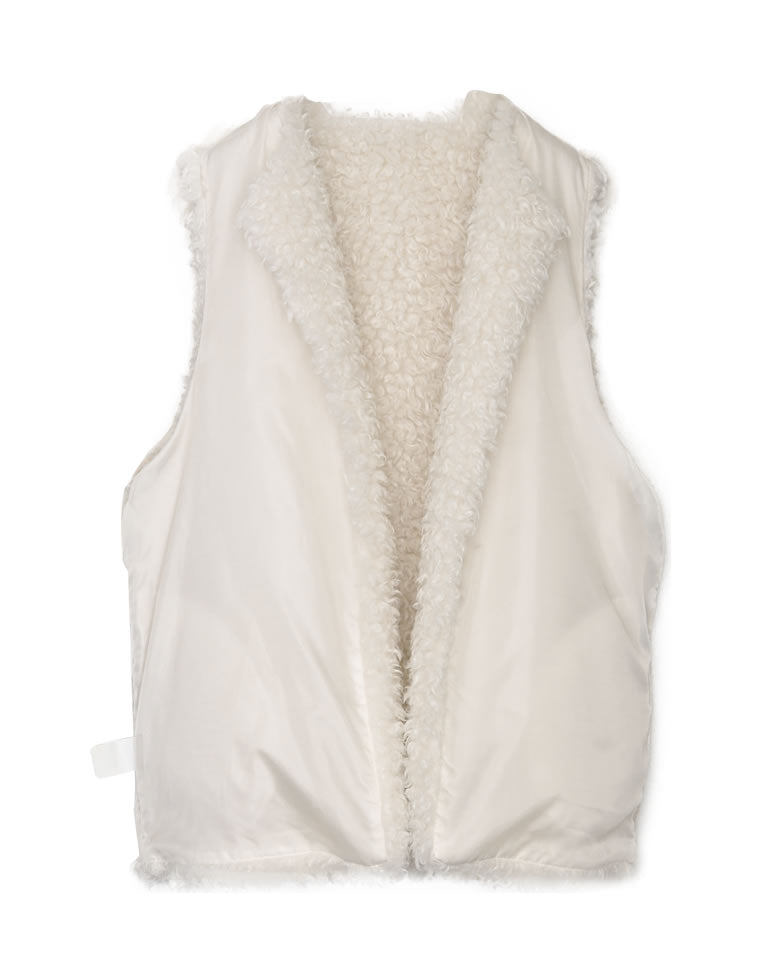 プードルフェイクファーミドルベスト - ジャケット/アウター通販