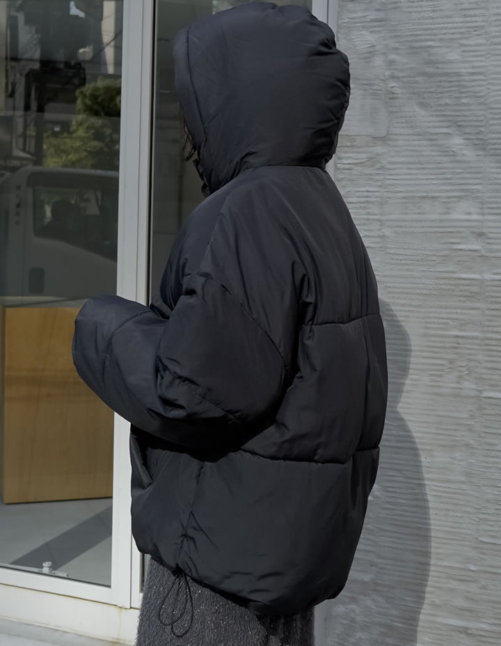 [低身長サイズ有]フード付きスタンドカラーフェイクダウン中綿ジャケット ジャケット/アウター 人気レディースファッション通販 リエディ