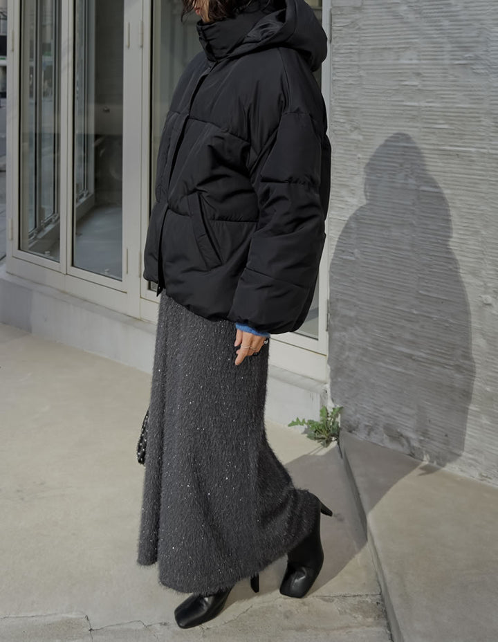 [低身長サイズ有]フード付きスタンドカラーフェイクダウン中綿ジャケット ジャケット/アウター 人気レディースファッション通販 リエディ