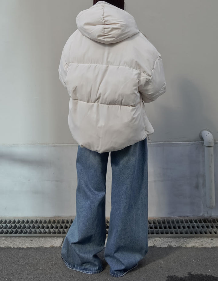 [低身長サイズ有]フード付きスタンドカラーフェイクダウン中綿ジャケット ジャケット/アウター 人気レディースファッション通販 リエディ