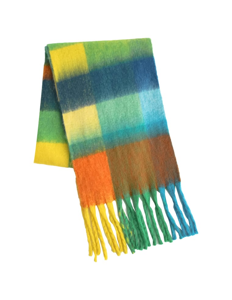 起毛フェイクウールチェック柄マフラー - ファッション雑貨通販