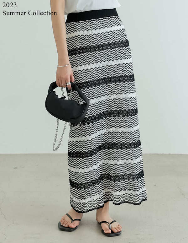 透かし柄編みサマーニットタイトスカート スカート レディースファッション通販 リエディ