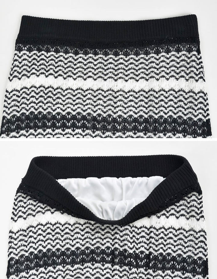 透かし柄編みサマーニットタイトスカート スカート レディースファッション通販 リエディ