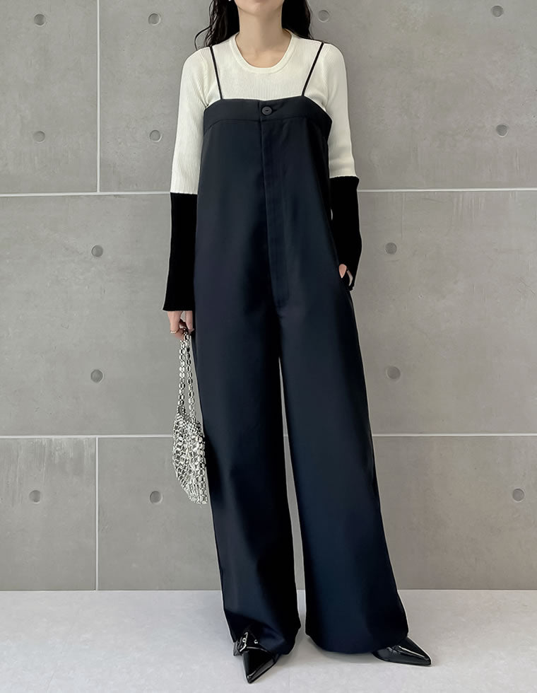 ワンボタンベアキャミサロペット - オールインワン通販 | 人気