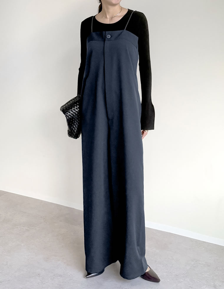 ワンボタンベアキャミサロペット - オールインワン通販 | 人気