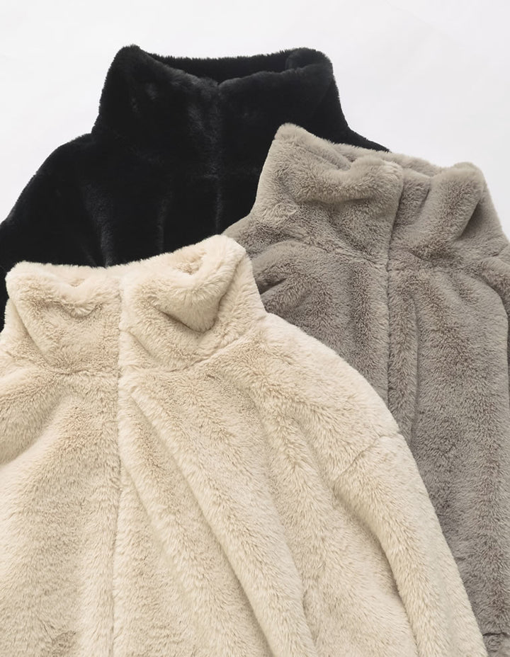 ハイネックフェイクファーミドルコート ジャケット/アウター 人気レディースファッション通販 リエディ