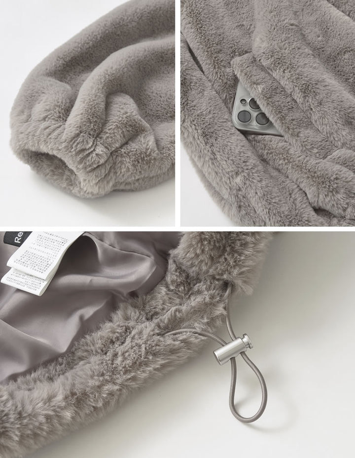 ハイネックフェイクファーミドルコート ジャケット/アウター 人気レディースファッション通販 リエディ