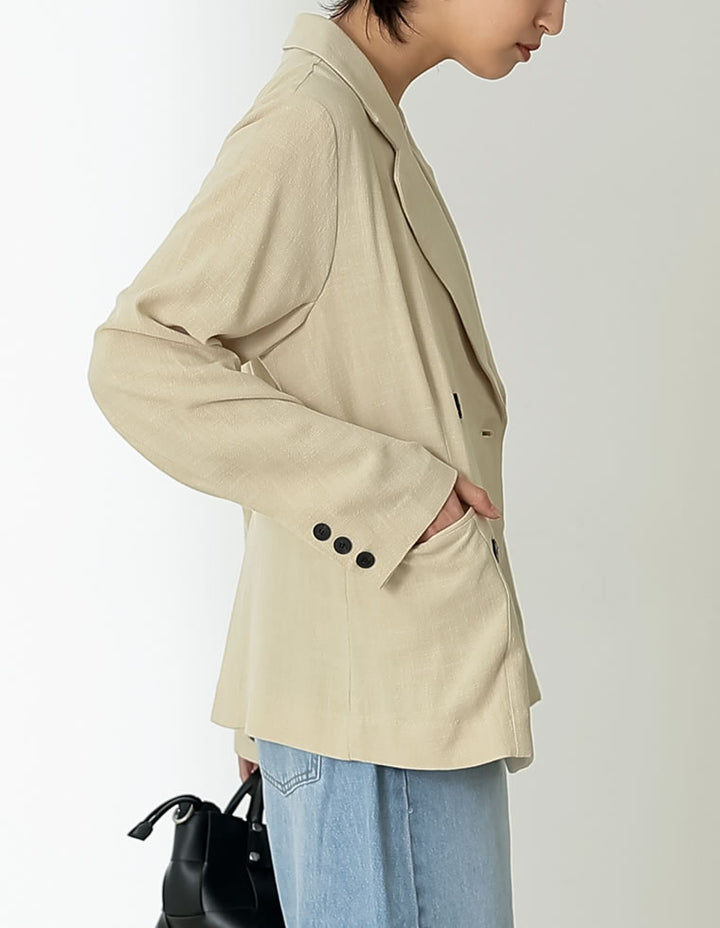 [低身長サイズ有]ソフトリネンテーラードジャケット ジャケット/アウター レディースファッション通販 リエディ