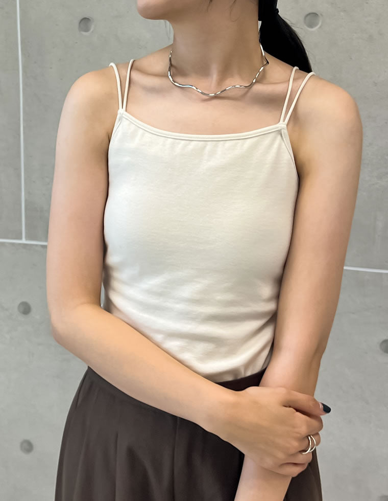 ダブルストラップフライスカップ付きキャミソール - アンダー