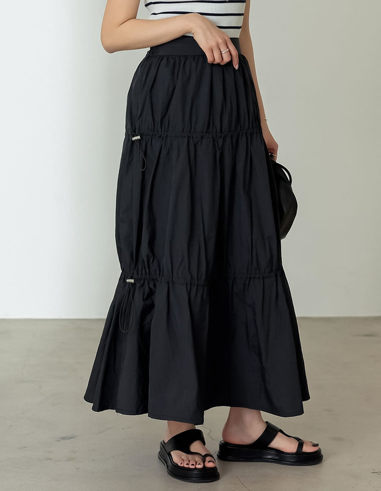 ドロストギャザーフレアスカート - スカート | レディースファッション