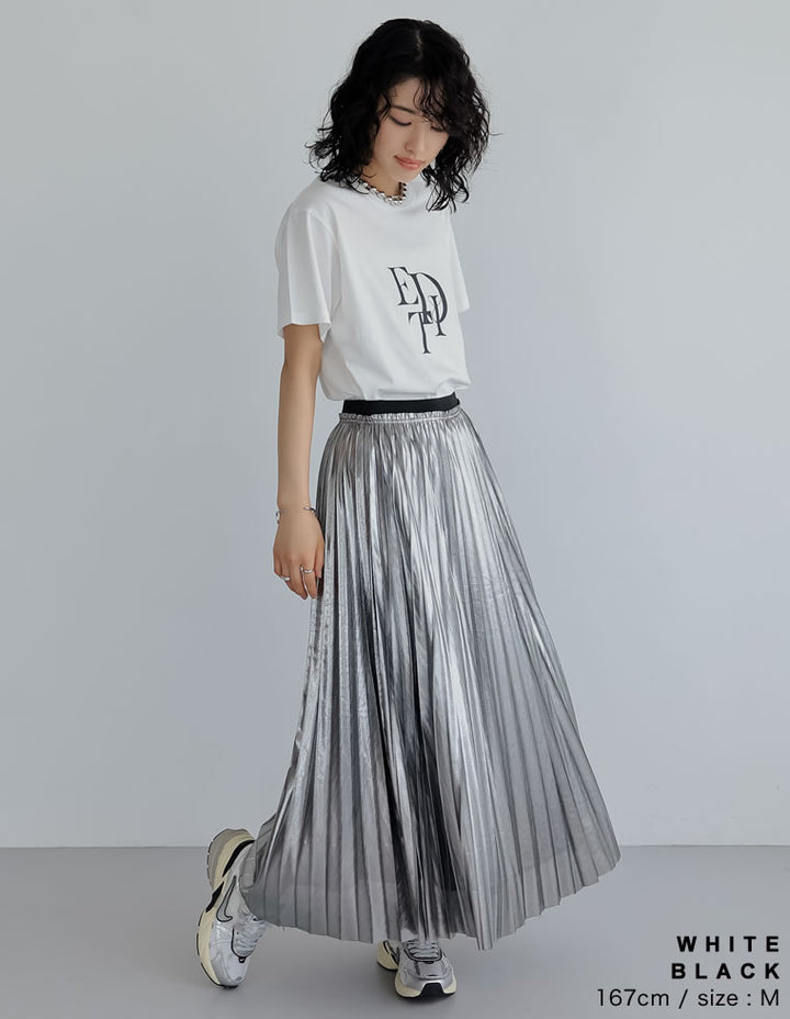 【TIME SALE 30%OFF ¥2,499⇒¥1,749】[華奢見えが叶う][着た瞬間ひんやり][接触冷感][UVカット]スタックロゴプリントTシャツ[mb] トップス 人気レディースファッション通販 リエディ