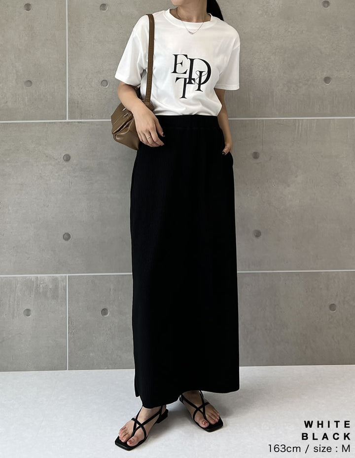 【TIME SALE 30%OFF ¥2,499⇒¥1,749】[華奢見えが叶う][着た瞬間ひんやり][接触冷感][UVカット]スタックロゴプリントTシャツ[mb] トップス 人気レディースファッション通販 リエディ