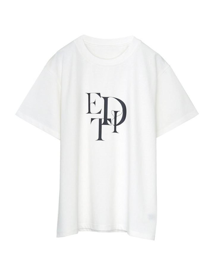 【TIME SALE 30%OFF ¥2,499⇒¥1,749】[華奢見えが叶う][着た瞬間ひんやり][接触冷感][UVカット]スタックロゴプリントTシャツ[mb] トップス 人気レディースファッション通販 リエディ