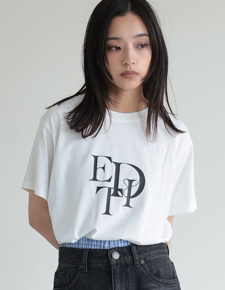 【TIME SALE 30%OFF ¥2,499⇒¥1,749】[華奢見えが叶う][着た瞬間ひんやり][接触冷感][UVカット]スタックロゴプリントTシャツ[mb] トップス 人気レディースファッション通販 リエディ
