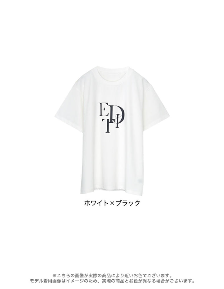 【TIME SALE 30%OFF ¥2,499⇒¥1,749】[華奢見えが叶う][着た瞬間ひんやり][接触冷感][UVカット]スタックロゴプリントTシャツ[mb] トップス 人気レディースファッション通販 リエディ