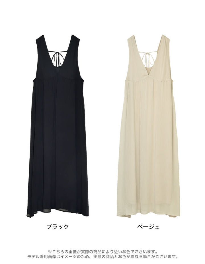 シフォン楊柳ノースリーブワンピース ワンピース レディースファッション通販 リエディ